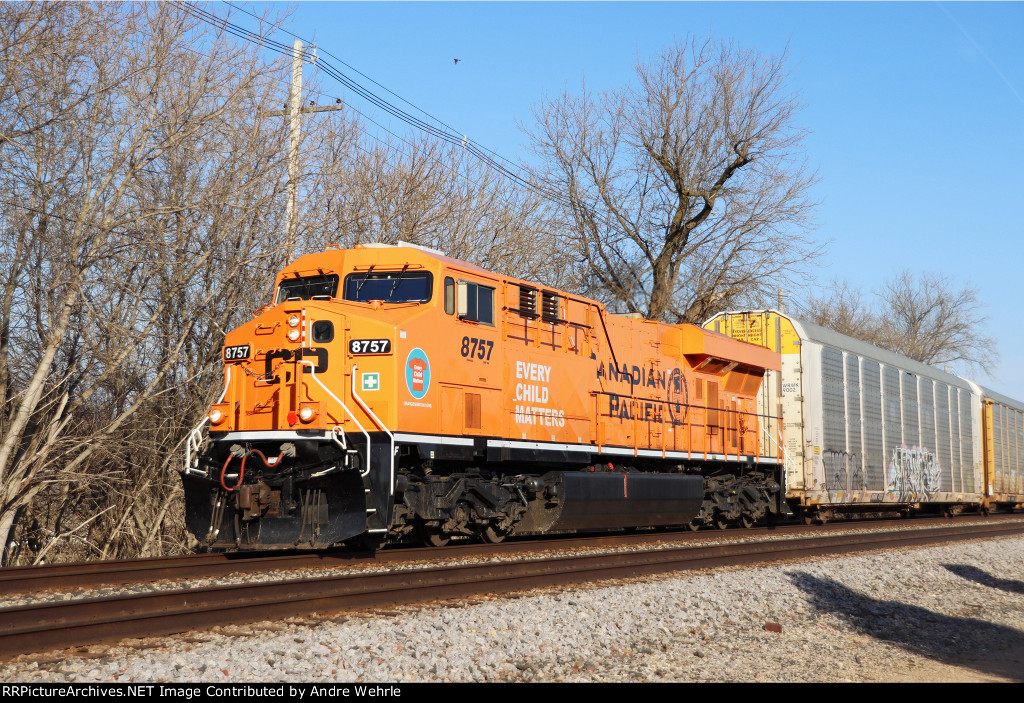 CP 8757 "Every Child Matters" unit leads WB racks n' stacks train 149